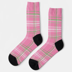 Damen-Rosa-Grün-Weiße-Karo-Socken Socken