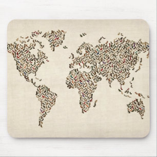 Damen-Schuh-Karte der Weltkarte Mousepad