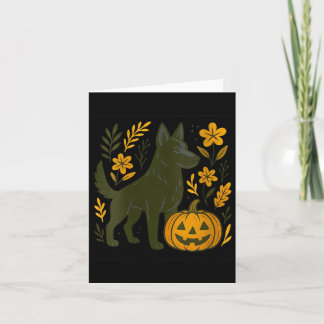 Damen schwarzer deutscher Schäferhund Halloween-Kü Karte