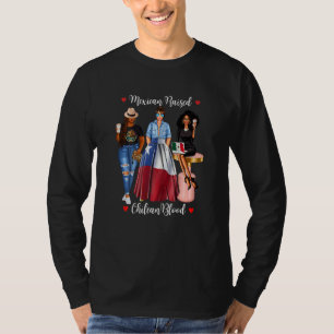 Damen Schwarzes Mexikanisch Gezüchtetes Chilenisch T-Shirt