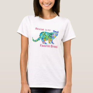 Damen-Shirt-Katzen-Rettungs-verrückte Katzen-Dame T-Shirt