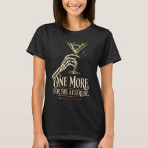 Damen-Skeleton-Martini-Halloween-Shirt
