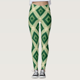 Damen-Smaragdgrüne Diamant-Geometrie-Leggings Leggings