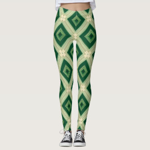 Damen-Smaragdgrüne Diamant-Geometrie-Leggings Leggings