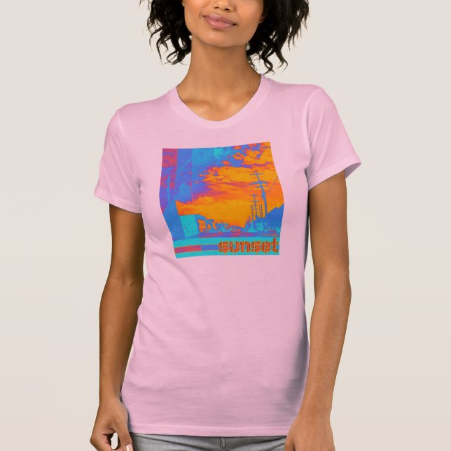 Damen-Sonnenuntergang-T - Shirt (Vorderseite)