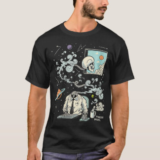 Damen Spacing Out ADHD Skelett VNeck T-Shirt