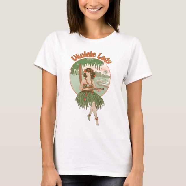 Damen-Spaghetti-Spitze Ukulele-Damen-#1 T-Shirt (Vorderseite)