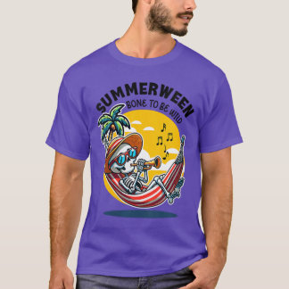 Damen Summerween Bone to Be Wild Skelett V-Ausschn T-Shirt
