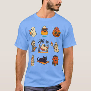 Damen Summerween Geist Kürbis Halloween Spuk S T-Shirt