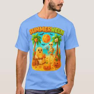 Damen Summerween Skelett Sommerparty Halloween T-Shirt