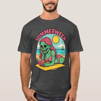 Damen Summerween Zombie Halloween Mädchen Gruselig T-Shirt