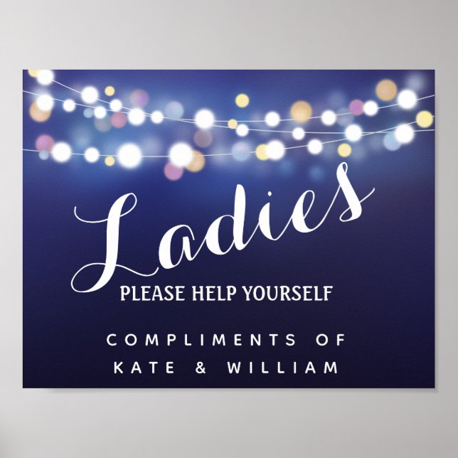 Damen Toilettenschild - Warenkorb Marine Poster (Vorne)