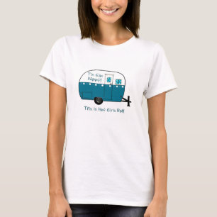 DAMEN-TSHIRT   Retro Camper Anhänger T-Shirt