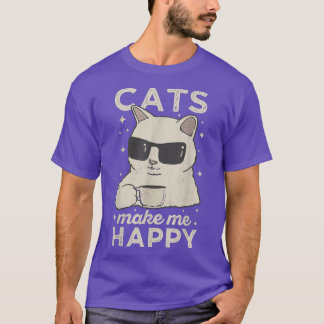 Damen Vintage Cool Cat Lustige Katzen Machen Mich  T-Shirt