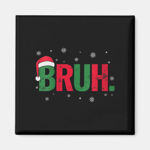 Damen Vintage Frohe Weihnachten Bruh Schneeflocken Magnet