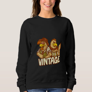 Damen Vintage Lustig Hühnerliebhaber Bauer Bauernh Sweatshirt
