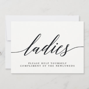 Damen-WC-Schild für die Hochzeit - Moderne Schrift Ankündigung