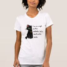 Damen weiß schwarzes Katzen-Shirt