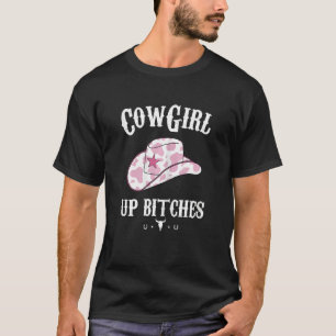 Damen Western Cowgirl Yeehaw Hippie Boho Kuh Bulle T-Shirt