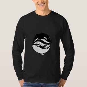 Damen Yin Yang Schwertwal Orca V-Ausschnitt T-Shirt
