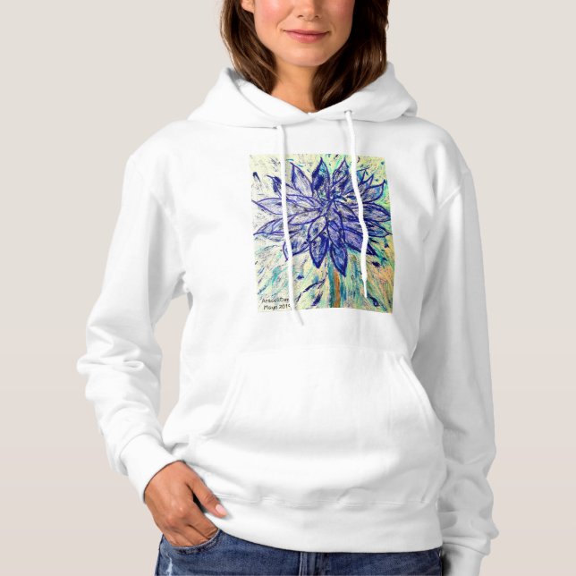 Damenbasisches Hooded Sweatshirt, Modell ist 6'2"/ Hoodie (Vorderseite)