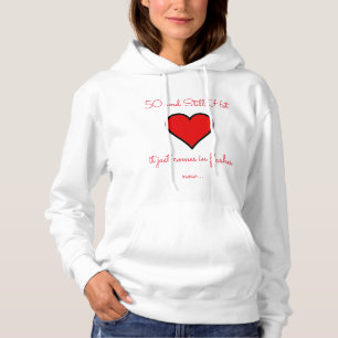 Damenbasisches Hooded Sweatshirt/Quote-Red Heart Hoodie