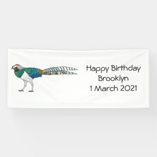 Damenfasan-Vogel-Cartoon-Illustration  Banner
