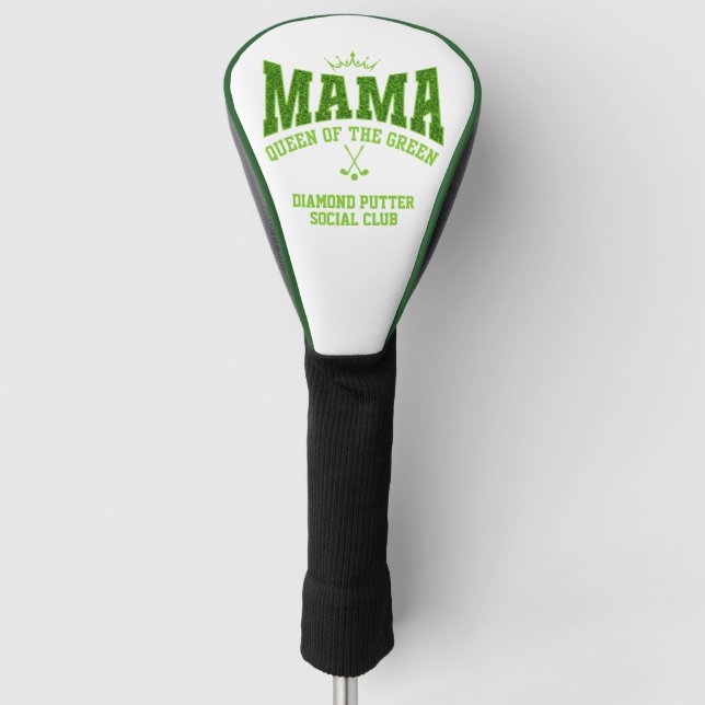 DamengolfMAMA-KÖNIGIN DER GRÜNEN MASSGESCHNITT Golf Headcover (Vorderseite)