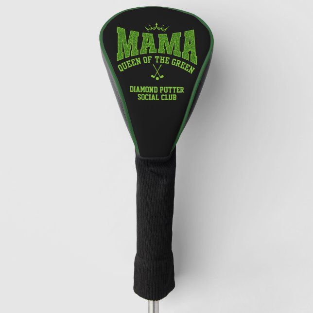 DamengolfMAMA-KÖNIGIN DER GRÜNEN MASSGESCHNITT Golf Headcover (Vorderseite)