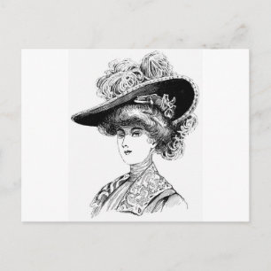 Damenhut Postkarte