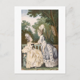 Damenmorgendkleid, 1771 (Farbengravur) Postkarte