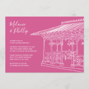 Damenpavillon Central Park New York Hochzeit Einladung