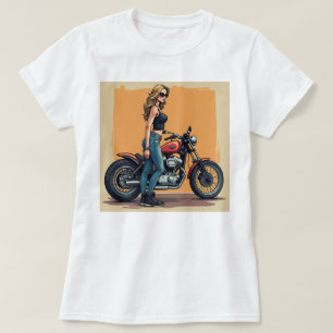 Damenradlerin macht sich bereit zu fahren T-Shirt