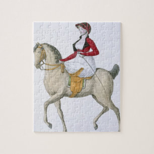 Damenreitsidesaddle, "von den Kostümen Parisien",