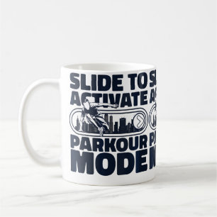 Damenrutsch, um den Parkour-Modus zu aktivieren Tr Kaffeetasse
