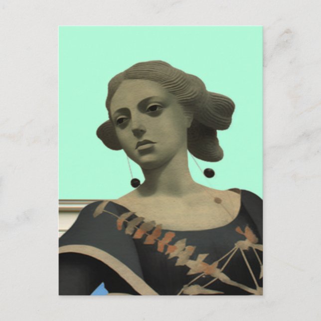 Damenstatue Postkarte (Vorderseite)