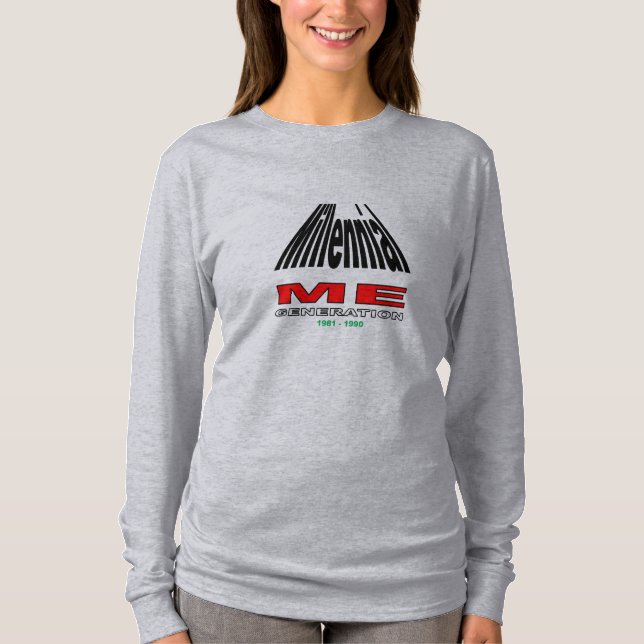 Damentausendjährige, langärmelige T - Shirt (Vorderseite)