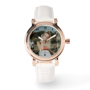 Damenuhr - Personalisiert - Rose Gold White Armbanduhr