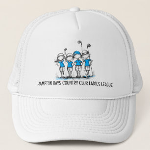 Dames customisées Golf League BLUE Casquette - Nom