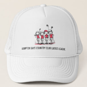 Dames customisées Golf League RED Casquette - Nom