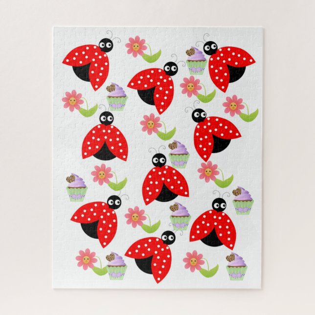 Dames de puzzles Bugs Floral Cupcake Anniversaire (Vertical)