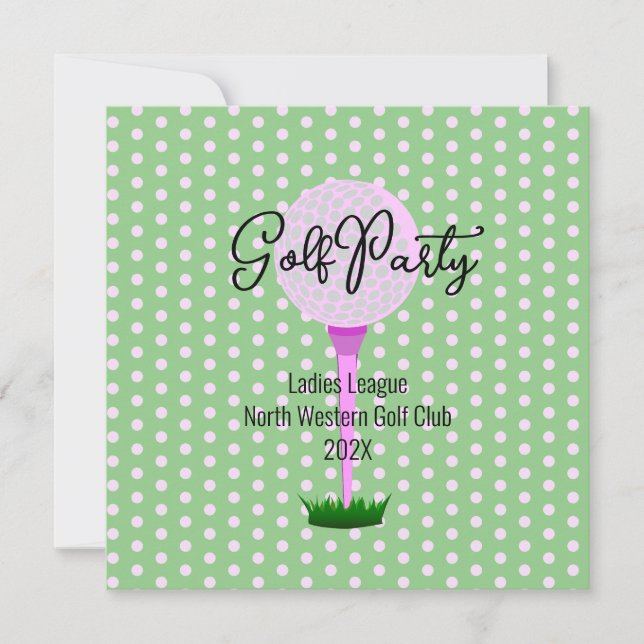 Dames Golf League Golf Party Invitation Carte Plat (Devant)