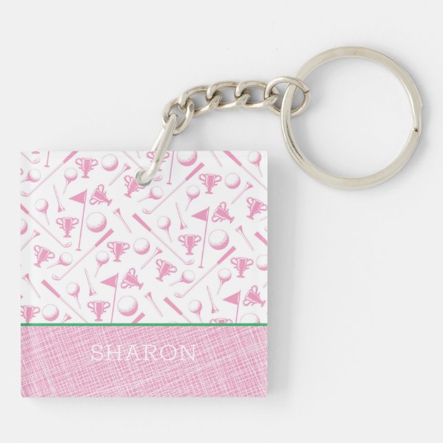 Dames Golfing Rose Green Preppy amusant (Dos)