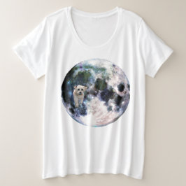 Dames Plus Taille Le Chien Havanais Orbitant Lune