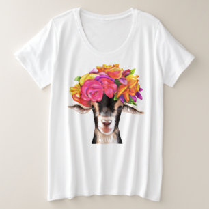 Dames Plus Taille Tee Posey la chèvre