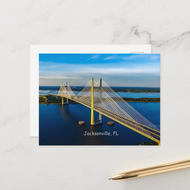 Dames Point Bridge, Jacksonville Postkarte (Vorderseite/Rückseite Beispiel)