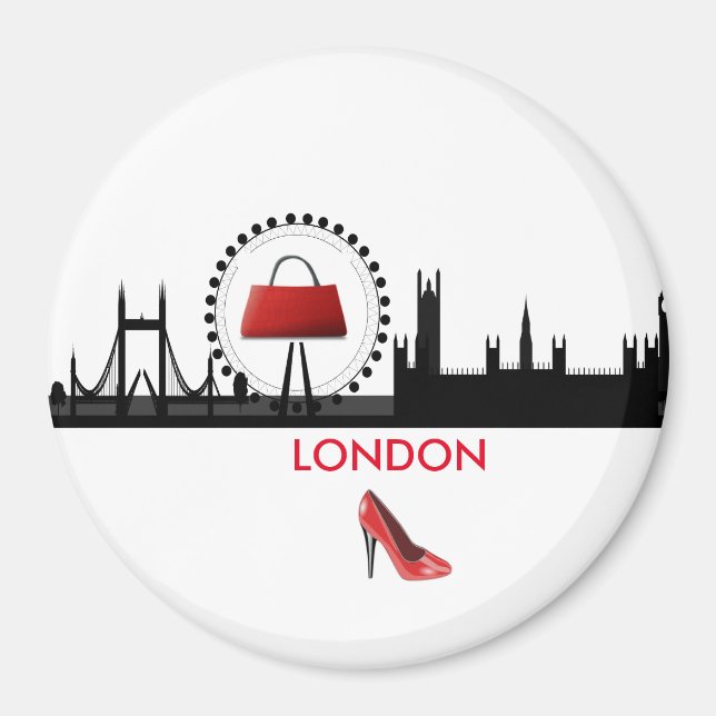 Dames Thème de mode Londres Skyline Magnet (Devant)