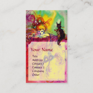 DAMEwith SCHWARZER CAT/venezianischer Visitenkarte