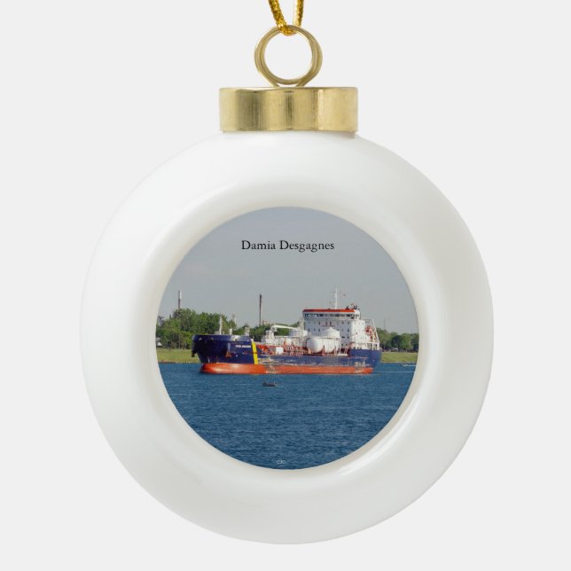 Damia Desgagnes Ball oder Schneeflocke Keramik Kugel-Ornament (Vorderseite)