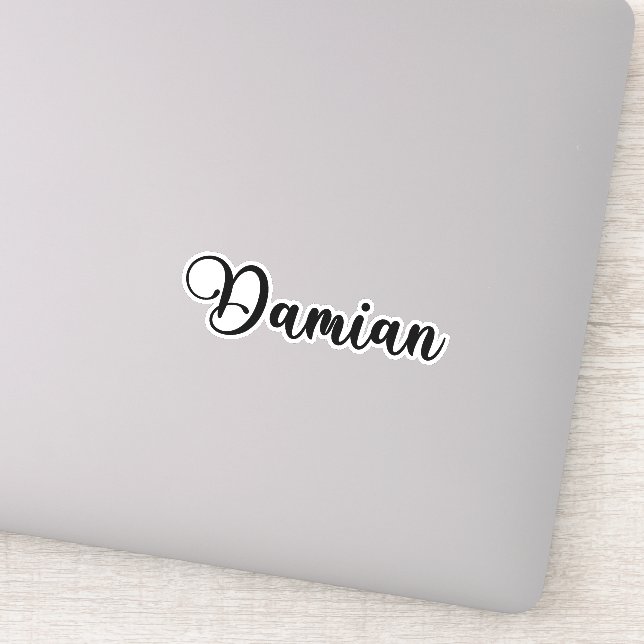 Damian Name - Handgeschriebene Kalligrafie Aufkleber (Detail)